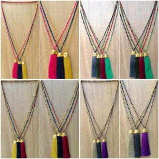 golden bronze caps tassels pendant necklace beads crystal wholesale price